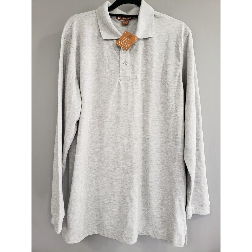 NEW Harrington Men’s‎ Large Shirt Long Sleeve Solid Grey Collared